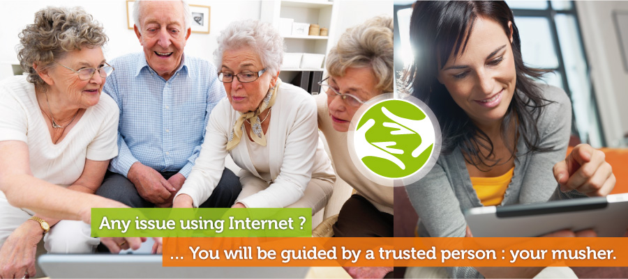 Any issue using the internet - You will be guided by a trusted person!